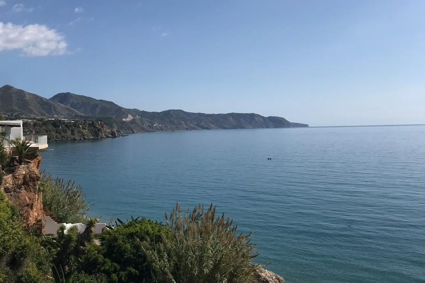 Vue sur la Méditerranée depuis une terrasse de la Costa del Sol